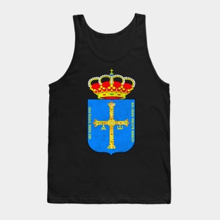 Asturias / Vintage Look Faded Regional Flag Design Tank Top